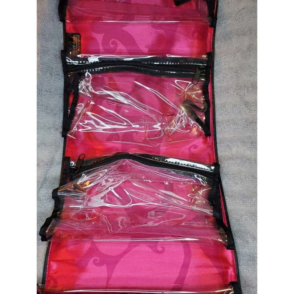 Mary Kay Hanging Travel Roll Up Bag Black Pink Discontinued Color